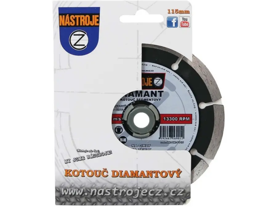 Kotouč diamantový segmentový 115x2,0x22,2mm, na cihly